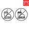 Do not eat line and glyph icon, prohibition and no eat, no fast food vector icon, vector graphics, editable stroke