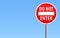 Do not enter road sign blue sky vector illustration
