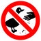 Do not feed birds forbidden sign, modern round sticker, vector illustration