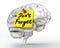 Do not forget reminder note on brain