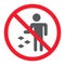 Do not litter glyph icon, prohibition forbidden