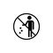 Do not litter line icon, prohibition sign