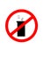 Do not litter sign, ban on disposing of the battery. Prohibition sign icon.