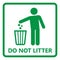 Do not litter sign, Keep clean, Prohibition icon sticker for area places