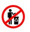 Do not litter sign, prohibition of littering, ban on disposing of the battery