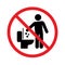 Do not litter in toilet icon, Keep clean sign, Throw garbage in a bin, Prohibition icon sticker for area places