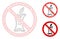 Do Not Litter Vector Mesh Wire Frame Model and Triangle Mosaic Icon