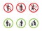 Do not litter vector signs set, keep clean icons