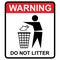 Do not litter warning flat icon isolated on white background. Keep it clean vector illustration. Tidy symbol