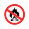 Do not make camp fire sign icon