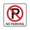 Do not parking, caution warn symbol for public transport areas. Vector logo, sign, symbol.