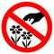 Do not pluck flowers vector sign