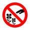 Do not pluck flowers vector sign on white background
