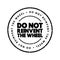 Do Not Reinvent The Wheel text stamp, concept background