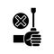 Do not repair yourself black glyph manual label icon