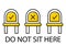 Do not sit here. Keep your distance when you are sitting. Signage in public place or transport. Forbidden chair seat. Prevent