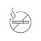 Do not smoke line icon concept. Do not smoke vector linear illustration, symbol, sign