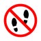 Do not step here icon. Vector illustration of a collection of prohibition signs