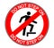 Do not step on surface. Prohibition sign with circular text