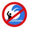 Do not swim with rough sea and high waves.