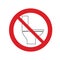 Do not throw  feminine sanitary pad  icon prohibited sign.