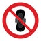 Do not throw  feminine sanitary pad  icon prohibited sign