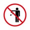 Do Not Throw Trash Glyph Pictogram. Forbidden Drop Rubbish Silhouette Icon. Caution Please Keep Clean, Not Waste