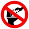 Do not throw trash in toilet vector sign