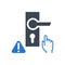 Do not touch door handle related vector glyph icon