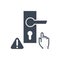 Do not touch door handle related vector glyph icon