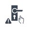 Do not touch door handle related vector glyph icon