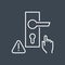 Do not touch door handle vector thin line icon.