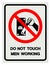 Do Not Touch Men Working Symbol Sign, Vector Illustration, Isolate On White Background Label .EPS10