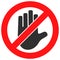 Do Not Touch Raster Icon Flat Illustration