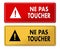 Do not Touch warning panels in French translation