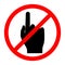 Do not touch, warning sign. Vector illustration.