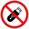 Do Not Use Flash Drive Symbol Sign Isolate On White Background,Vector Illustration EPS.10