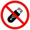 Do Not Use Flash Drive Symbol Sign,Vector Illustration, Isolate On White Background Label. EPS10