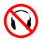 Do not use headphones sign, vector illustration