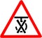 Do not use hooks packaging symbol. Do not use while depositing the box. Red prohibition warning symbol sign on white