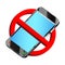 Do not use smartphone prohibition sign vector