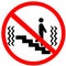 Do not use stairs in case of earthquake Prohibition sign.