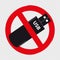 Do Not Use Usb Pendrive Stick Symbol - Vector Illustration Isolated On Transparent Background