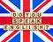 Do you speak English The inscription on the wood blocks, background of the flag of Britain. Concept for school, English language