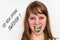 Do you speak Swedish? Woman with flag on the tongue