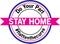 Do Your Part Stay Home # Flatten the Curve Round Badge with Banner in Pink Purple Black and White