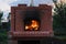 Do-it-yourself professional oven with open fire built in summer cottage for baking pizza