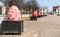 Dobele city center decoration with easter eggs