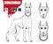 Doberman dog icon.