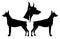 Doberman guard dog black vector design set